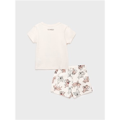 Комплект детский трикотажный для девочек: фуфайка (футболка), шорты