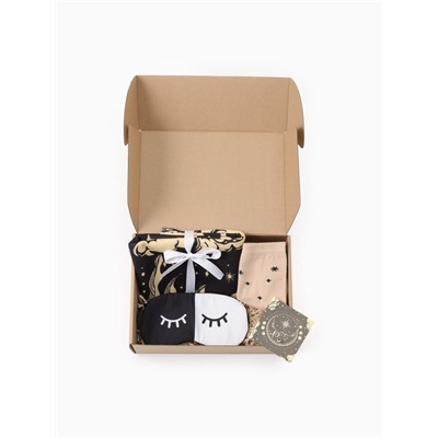 Набор подарочный женский «Этель» Sun Moon, плед 75×100 см, носки 36-39 (23-25 см), маска для сна