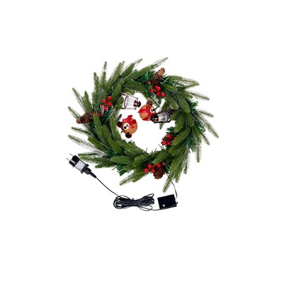 Венок фиброоптический «Новогодний», d=50 см, 8 режимов