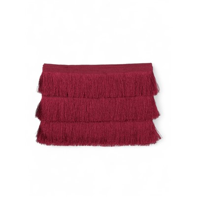 Тесьма декоративная «Бахрома» одинарная, 6.5 см, 20 м±0.5, бордовая