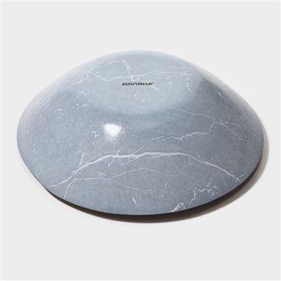 Салатник стеклянный Доляна «Марбл чёрный», 740 мл, 18×4.5 см, цвет чёрный