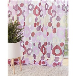 Тюль «Этель. Калейдоскоп», лиловый, 140×250 см, без утяжелителя