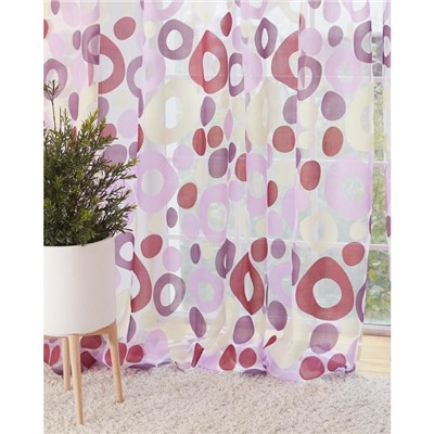 Тюль «Этель. Калейдоскоп», лиловый, 140×250 см, без утяжелителя