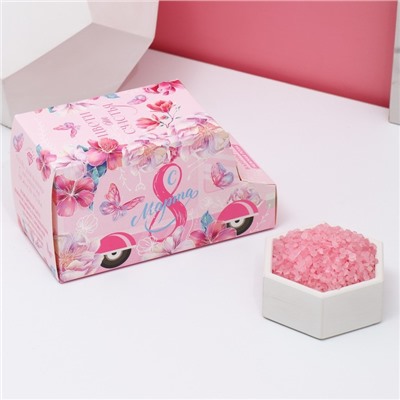 Соль для ванны в фургончике «С 8 марта!», 400 г, аромат нежная роза