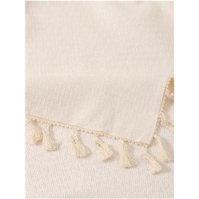 Скатерть «Этель», бежевая, с орнаментом, 140×140 см