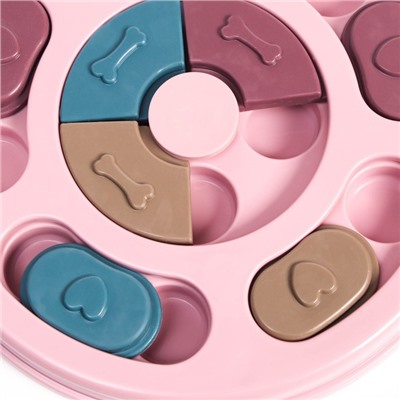 Игрушка интеллектуальная для лакомств, 14×3 см, розовая