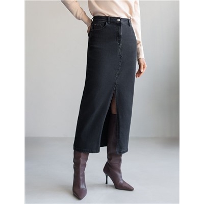 Джинсовая юбка из плотной эластичной джинсы 13OZ.