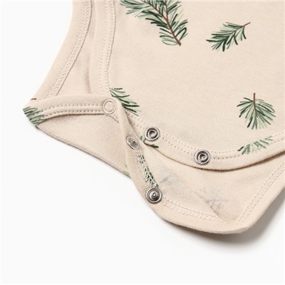 Боди детское «Крошка Я. Еловые веточки», рост 62-68 см