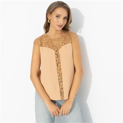 Топ комбинированный с кружевом, Громко и смело