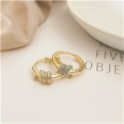 Серьги колечки, цвет покрытия желтое золото, арт.313.236