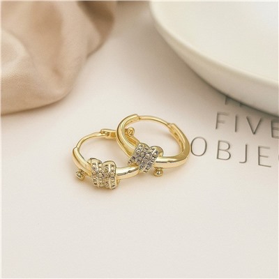 Серьги колечки, цвет покрытия желтое золото, арт.313.236