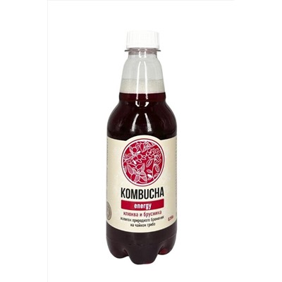 Комбуча Energy клюква, брусника, мята, пластик 350мл ЭКОПРОДУКТЫ, 1137022