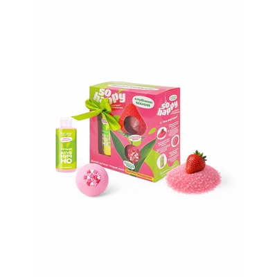 Подарочный набор косметический So Happy клубника мания, 370 г