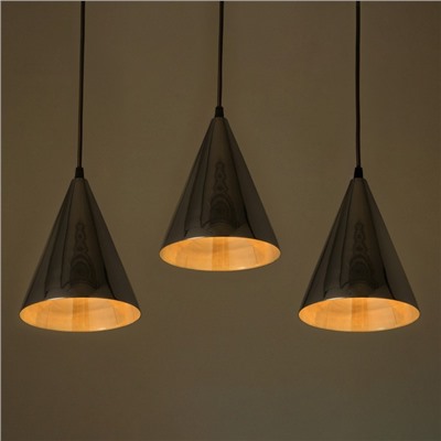 Светильник BayerLux Подвес «Конус» 3хЕ14 40 Вт хром d=16, h=20+60 см