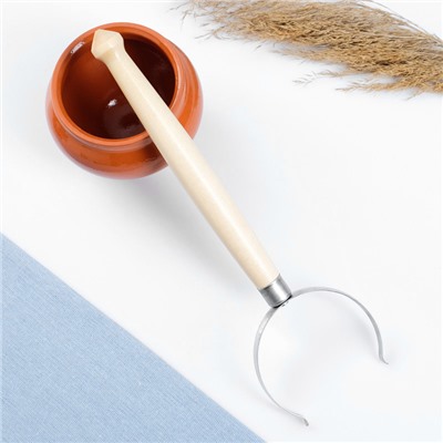 Горшочки для запекания Вятская керамика «Трио», набор 3 шт., ухват, 500 мл, терракота