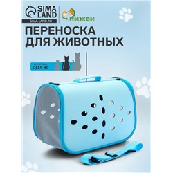 Складная сумка-переноска, материал EVA, 43×20×29 см, голубая