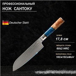 Нож Сантоку Paladium, 17.8 см, дамасская сталь VG-10