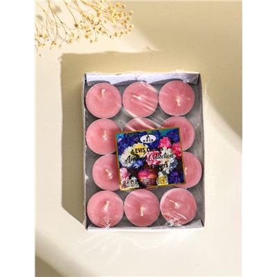 Набор свечей ароматических чайных 12 шт., d=37 мм, 15 г, 4 ч. горения, садовые цветы