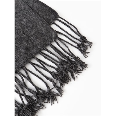 Плед с бахромой «Этель» Coal, 135×180 см, тёмно-серый