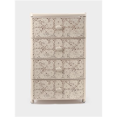 Комод широкий «Лаура», 4-х секционный, цвет слоновая кость