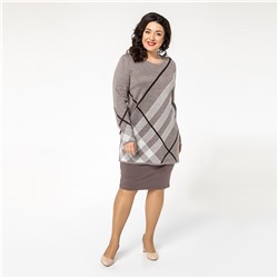 Туника, вязаное полотно, серый