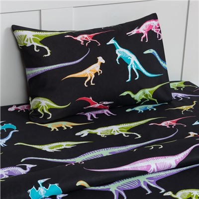 Постельное бельё 1.5-спальное «Этель» Dino skeleton, бязь