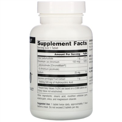 Source Naturals, Гарциния 1000 (Garcinia 1000), 90 таблеток