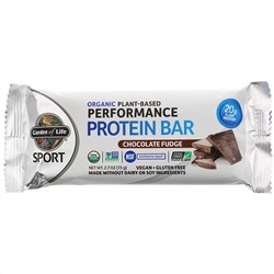 Garden of Life, органический протеиновый батончик на растительной основе для физической активности, со вкусом шоколадной помадки, 12 батончиков по 75 г (2,7 унции) каждый