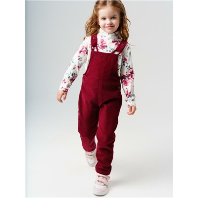 Полукомбинезон текстильный утепленный флисом для девочек