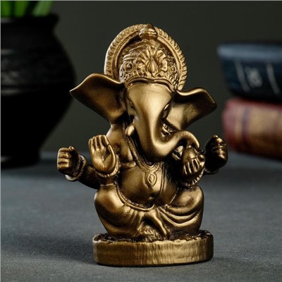Фигурка «Ганеша», 10 см, под бронзу, мраморная крошка
