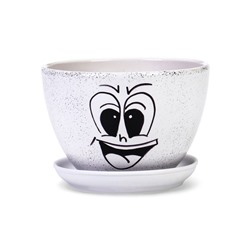 Горшок для цветов «Настроение», 1.65 л, d=17 см, h=13 см, керамический, с поддоном