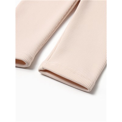 Легинсы для девочки на флисе Collorista, цвет молочный, рост 104 см