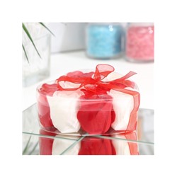 Мыльные розочки, красные и белые, набор 9 шт.