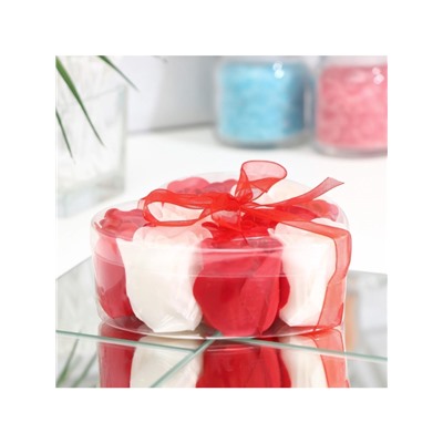 Мыльные розочки, красные и белые, набор 9 шт.