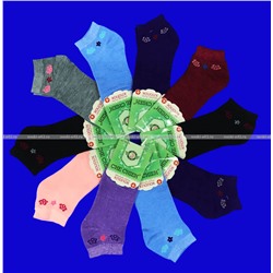 Следки женские однотонные "Цветочки"