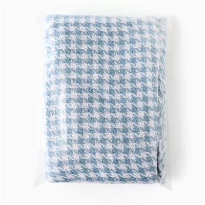 Плед с бахромой «Римский», 140×200 см, голубой, 320 г/м