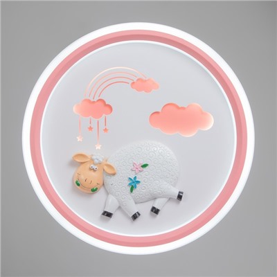 Светильник «Овечка» LED 48 Вт 3000-6000К розовый 50×50×6 см BayerLux