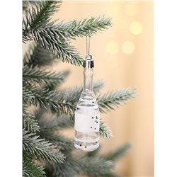 Ёлочные игрушки 6 шт. «Бутылочка» 11×3 см, прозрачно-белый