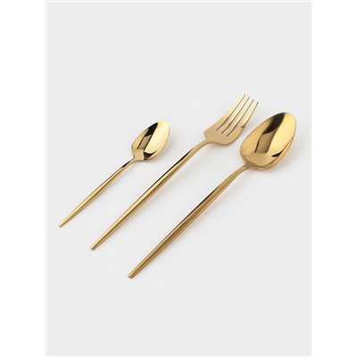 Набор столовых приборов «Блинк», 18 предметов, нержавеющая сталь, золотистый