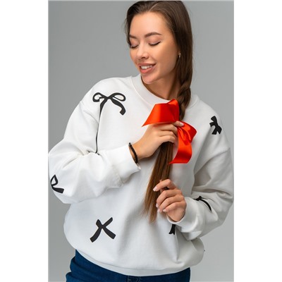 Женский свитшот оверсайз из футера трехнитки Happyfox