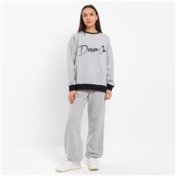 Костюм женский (свитшот, брюки) MINAKU: Casual Collection, размер 42, серый