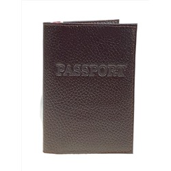 Обложка на паспорта из натуральной кожи, цвет шоколад