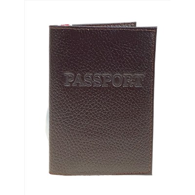 Обложка на паспорта из натуральной кожи, цвет шоколад