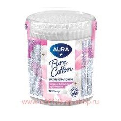 AURA Палочки ватные №100 стакан