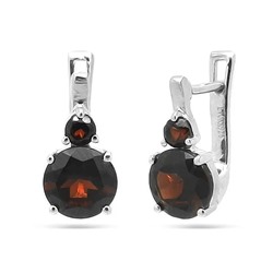 Серьги из серебра гранат, Пиллон