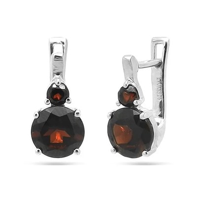 Серьги из серебра гранат, Пиллон