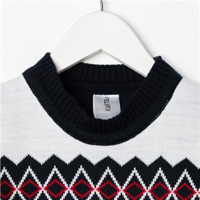 Свитер вязаный новогодний детский KAFTAN Snow, размер 30 (98-104 см), чёрный