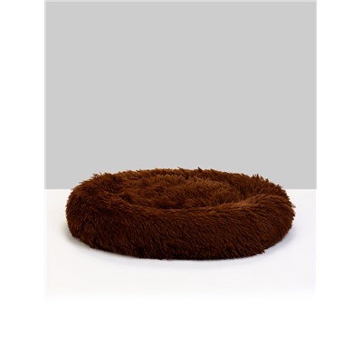 Лежанка для животных, 45×35×11 с, длинный мех, коричневая