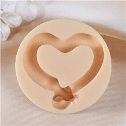 Силиконовый молд для заливки «Змея сердце», 2.5×8×8 см