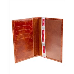 Обложка на паспорта из натуральной кожи, цвет коричнево-рыжий